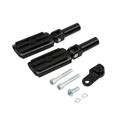 Black Passenger Footpeg Mounts for Harley Softail Slim FLS (2012-2017) FLSTSB (2008-2011)