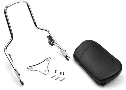 Chrome Backrest Pad Sissy Bar for Harley Touring Road Glide FLTR (2009-2022)