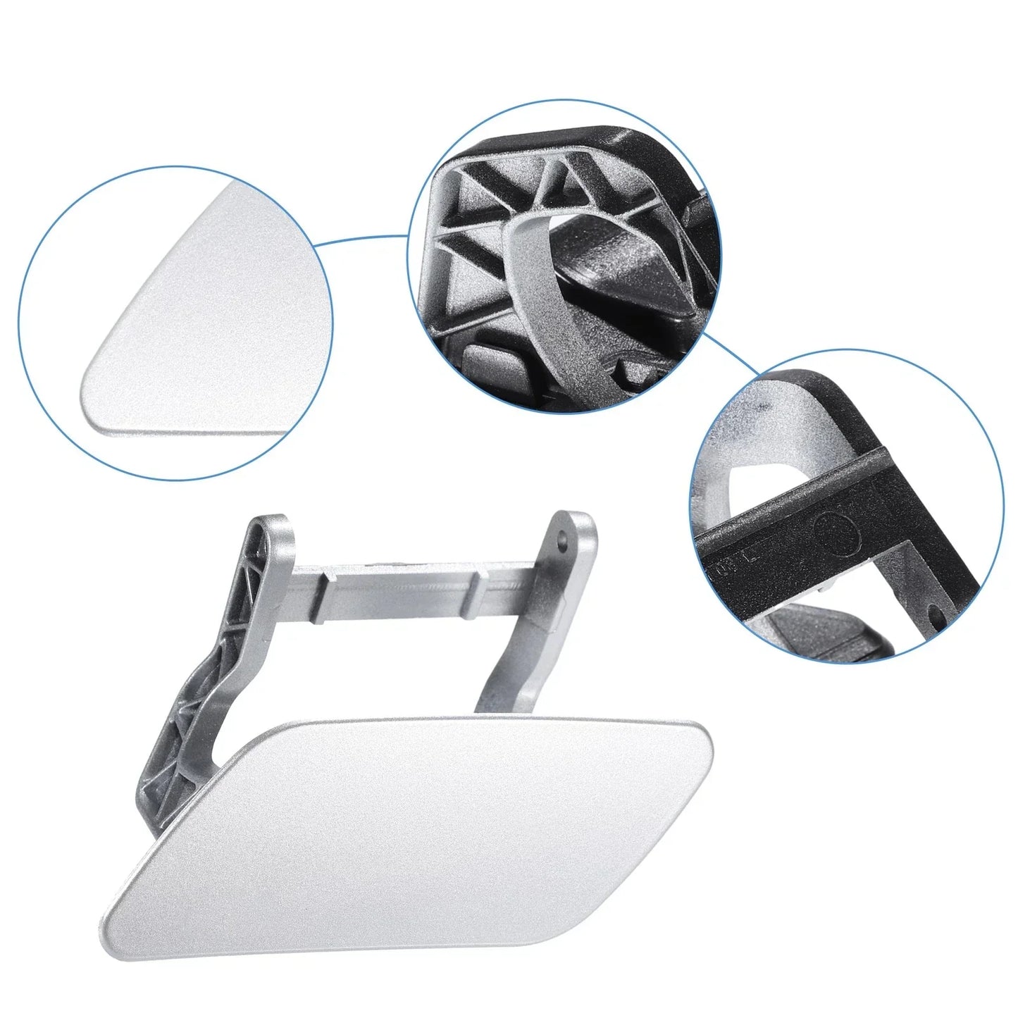 Bumper Headlight Washer Cover for Mercedes ML (2012-2015) Silver Tone