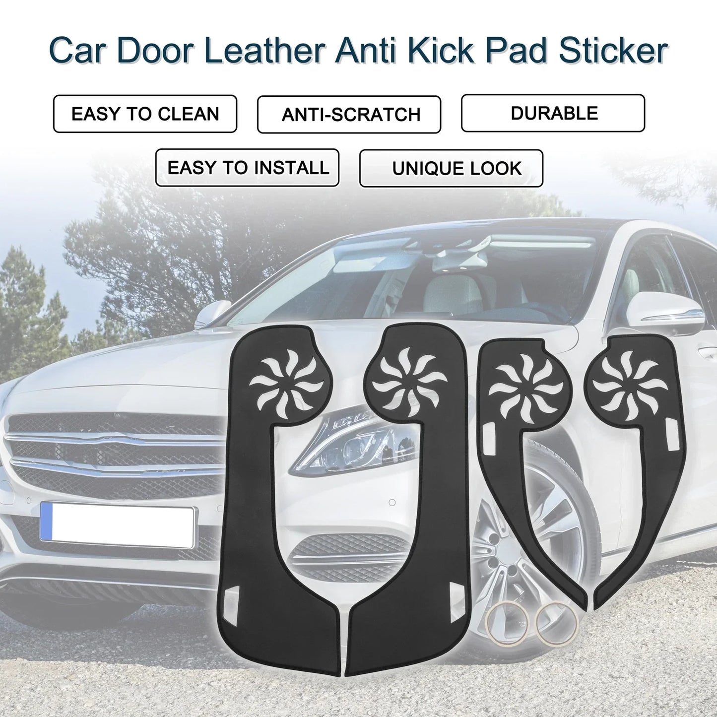 Car Door Leather Anti Kick Pad Sticker for Mercedes-Benz C Class (2011)