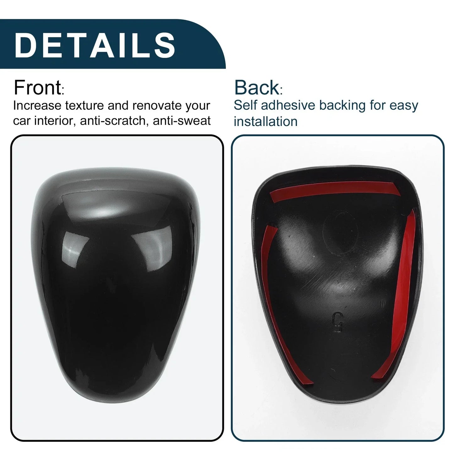 Gear Shift Knob Cover for Honda Accord 2013-2017 Black Console 1 x Piece