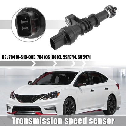Transmission Speed Sensor for Honda (78410-S10-003) 3 Pins Plastic Metal Black