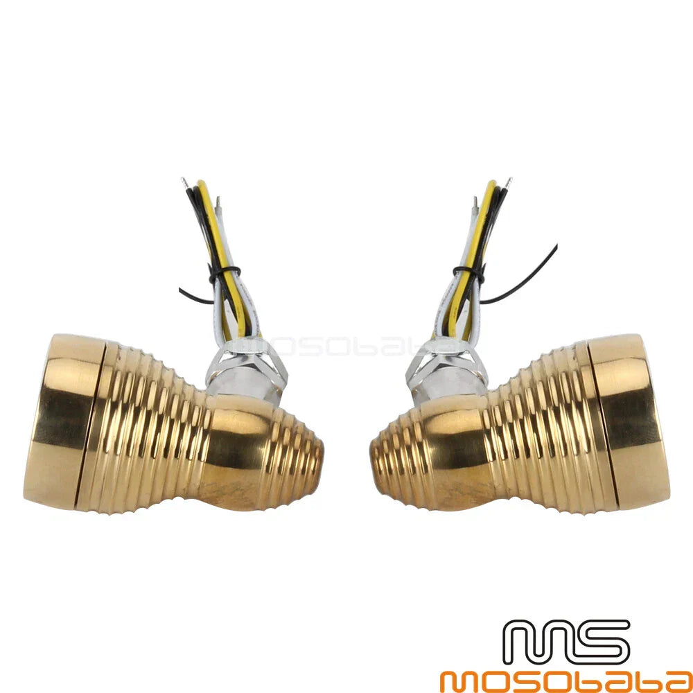10mm Brass Turn Signal Lights for Harley Dyna FXDB (2006-2017)