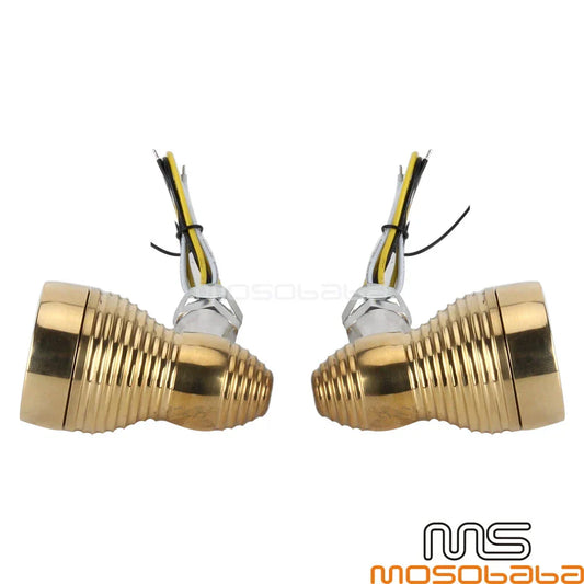 10mm Brass Turn Signal Lights for Harley Dyna FXDB (2006-2017)