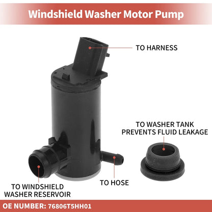 Windshield Washer Pump w/ Grommet for Honda Fit (2007-2020)