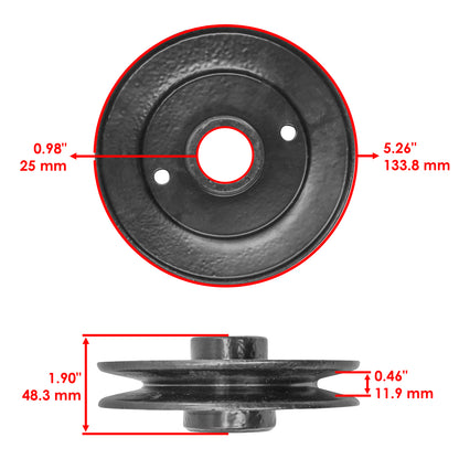 Deck Drive Pulleys Replacement Kit for John Deere X570 X580 X584 (2004–2018)