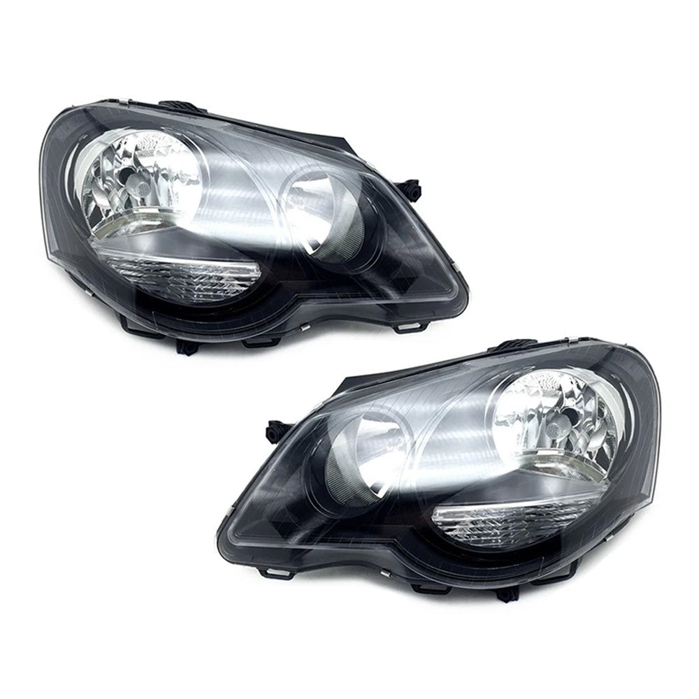 LH+RH Black Headlights for Volkswagen Polo GTI (2005-2010)