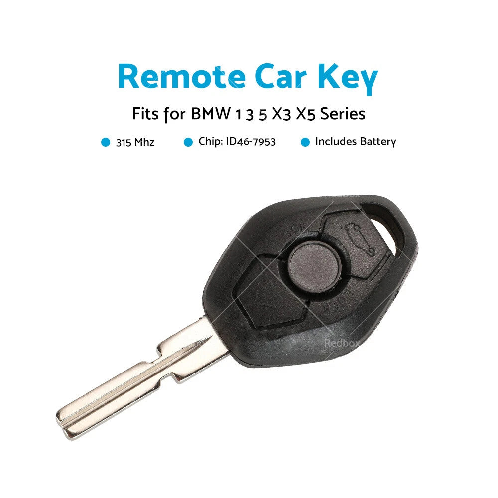 Complete Remote Car Key w/ Chip ID46 for BMW 3 5 Series X3 (2002-2013)