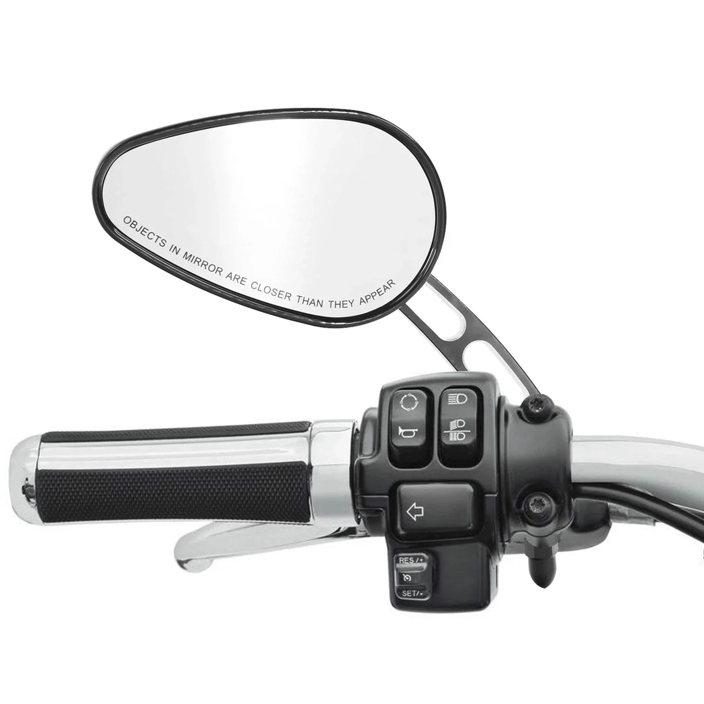 8mm Black Rear-View Mirrors for Harley Sportster Softail Electra Road Glide