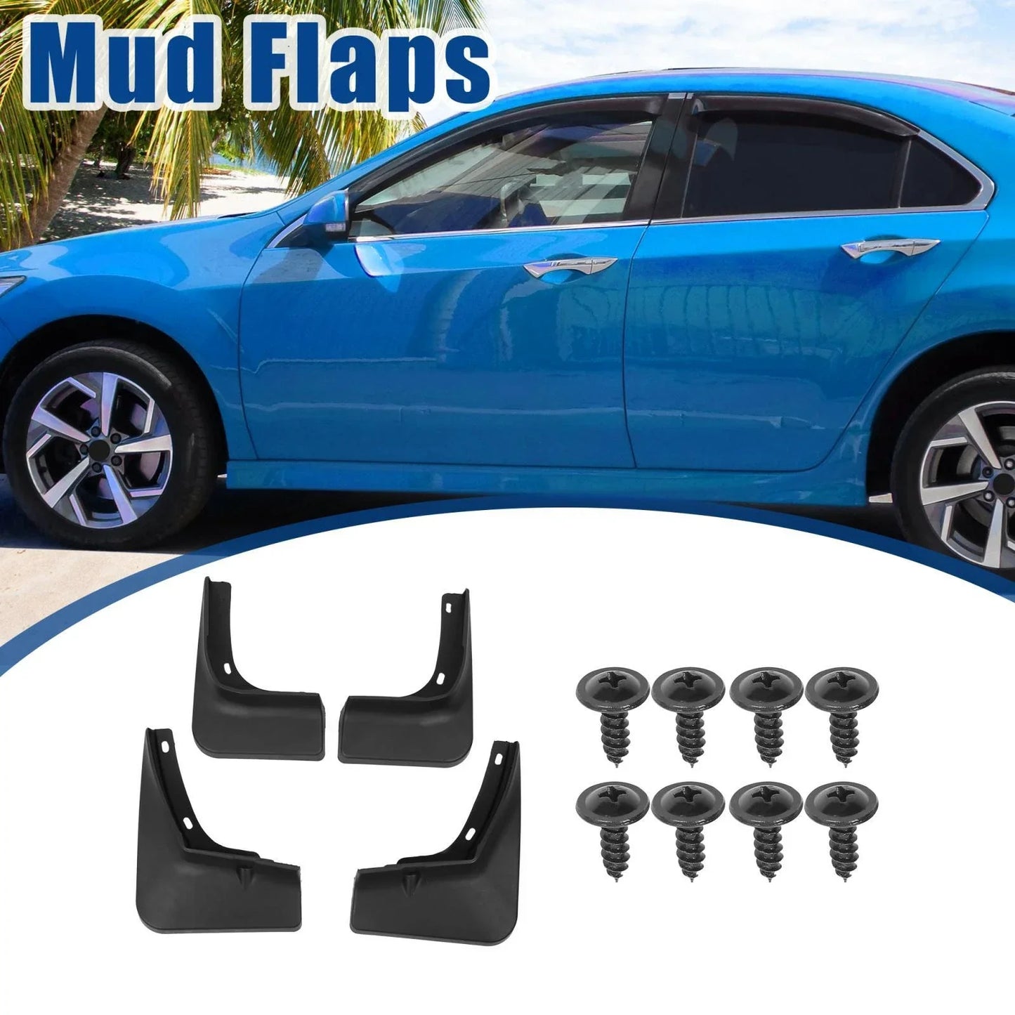 Mud Flaps Kit Splash Guards for Hyundai Elantra (2021-2022) Black