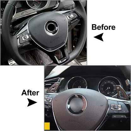 Black Steering Wheel Paddle Shifter Extensions for VW Golf, Atlas, Sharan, Touareg (2020-2023)