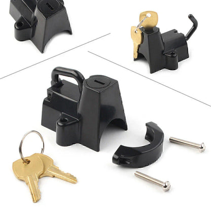 Black Motorcycle Helmet Lock for Harley-Davidson Softail, Road King, FatBoy