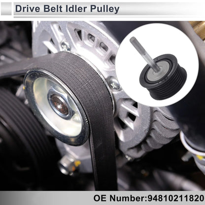 Drive Belt Idler Pulley for Porsche Cayenne (2008-2015) Black 1 x Piece