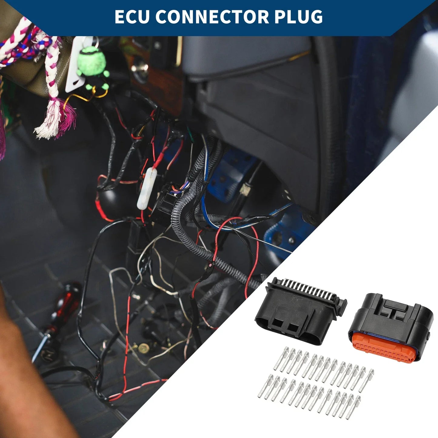 26 Pin ECU Connector Plug for Honda - Male Female Wire Terminal ()