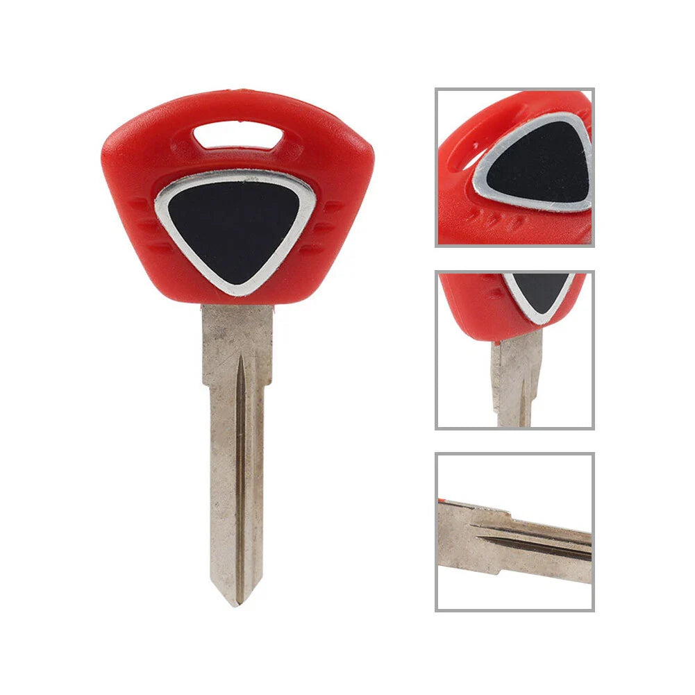 Red Uncut Blade Blank Key Replacement for Tiger 1050, Speed Triple 1050