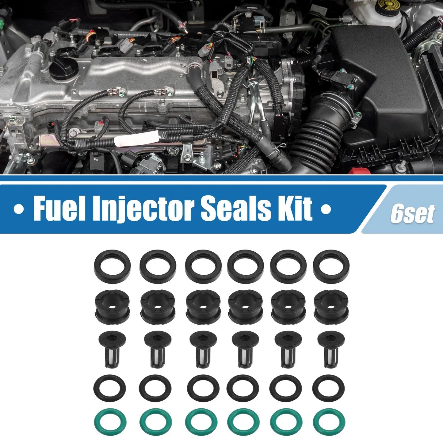 Fuel Injector O Ring Seals 6 x for Honda Odyssey Pilot (2001-2004)