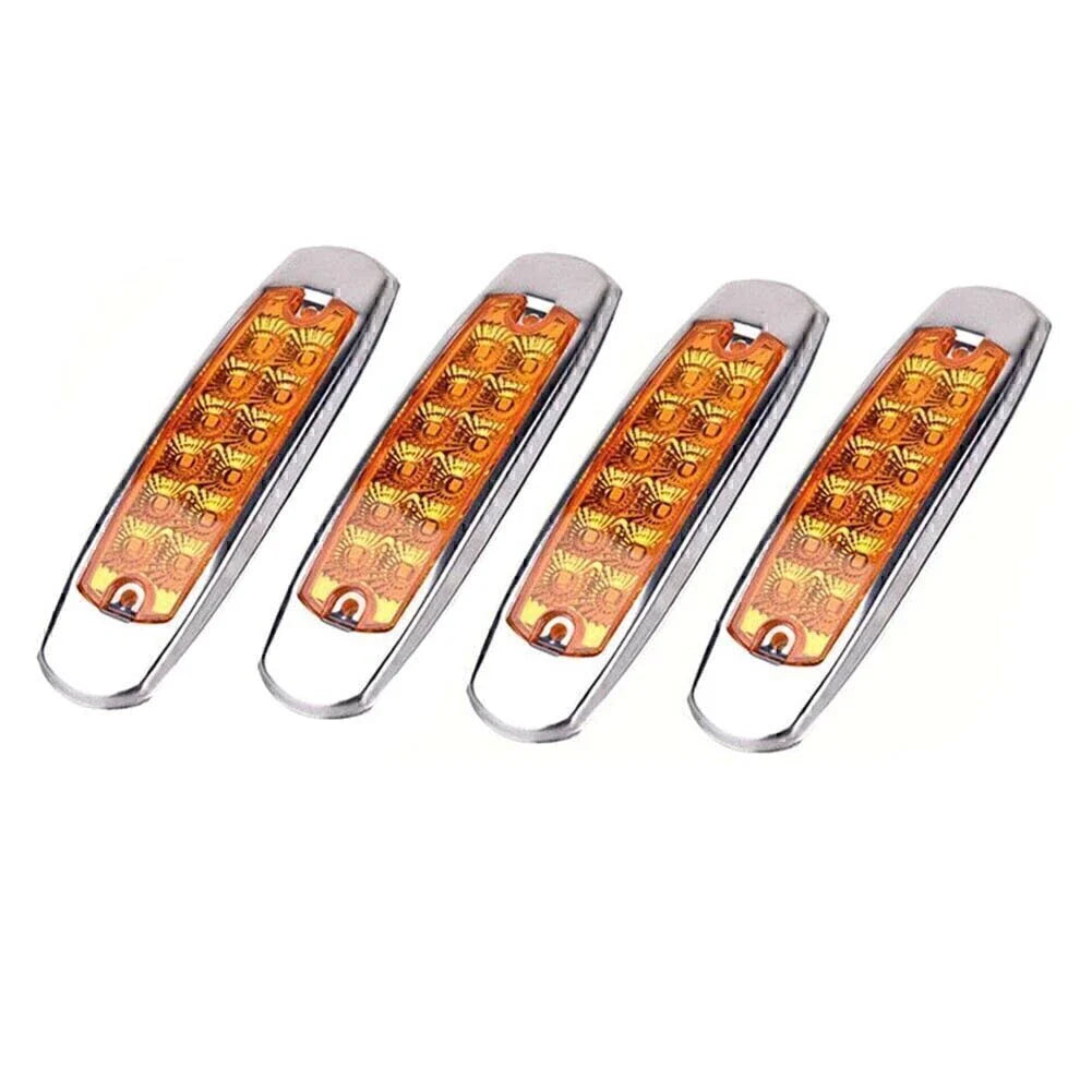 4 x Amber 12 LED Side Marker Lamps for Freightliner Truck Trailer Lights