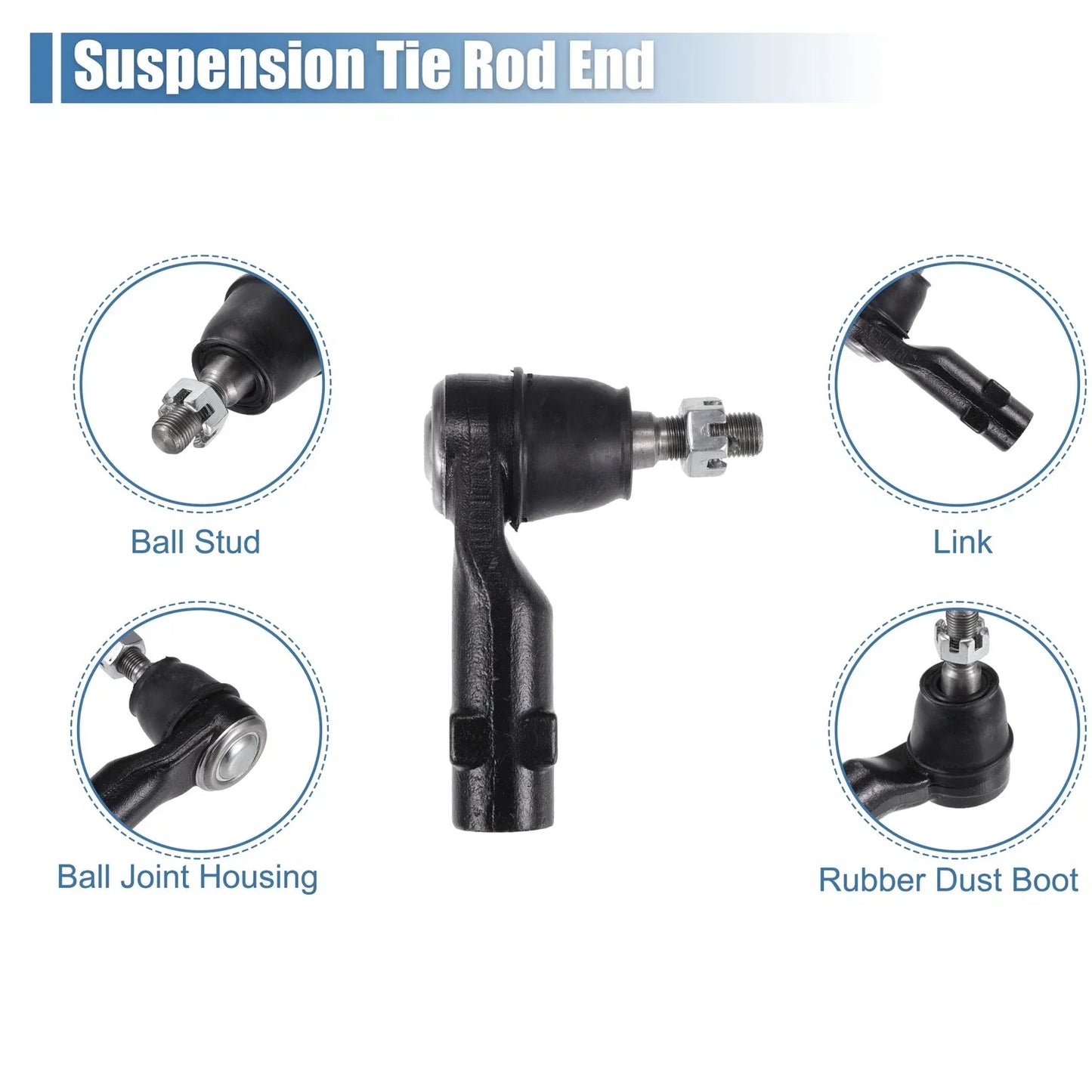 4 x Front Inner Outer Tie Rod End Links Kit for Chrysler 200, Dodge Dart