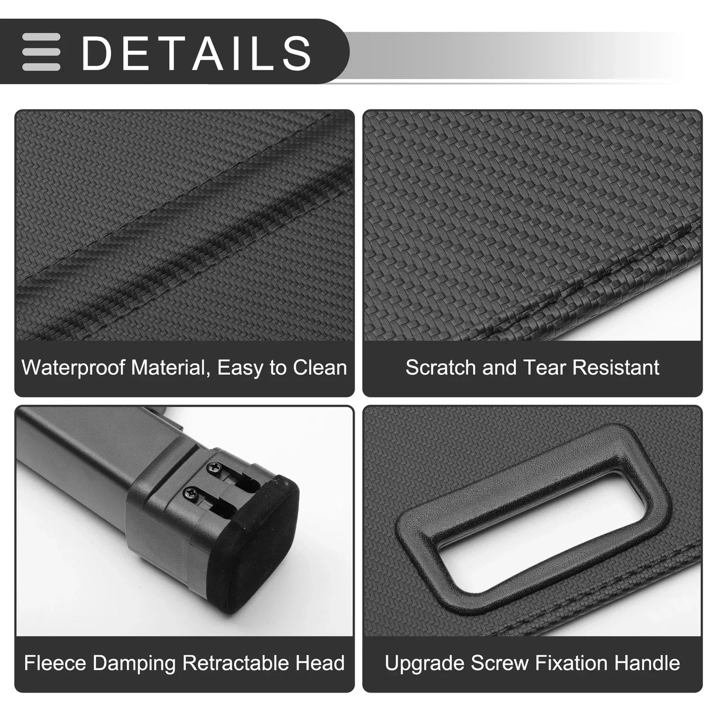 Retractable Cargo Cover for Mercedes-Benz GLE350 3.5L 2016-2019 Black Fiber