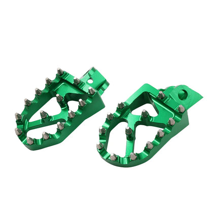 Green CNC MX Foot Pegs for Kawasaki KX65 KX85 (2000-2020)
