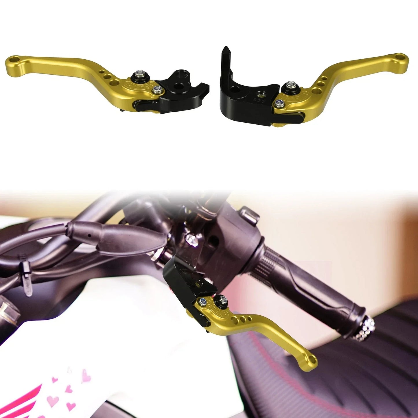 Motorcycle Brake Clutch Levers 2 x Gold Tone for Honda CBR1000RR (2008-2023)