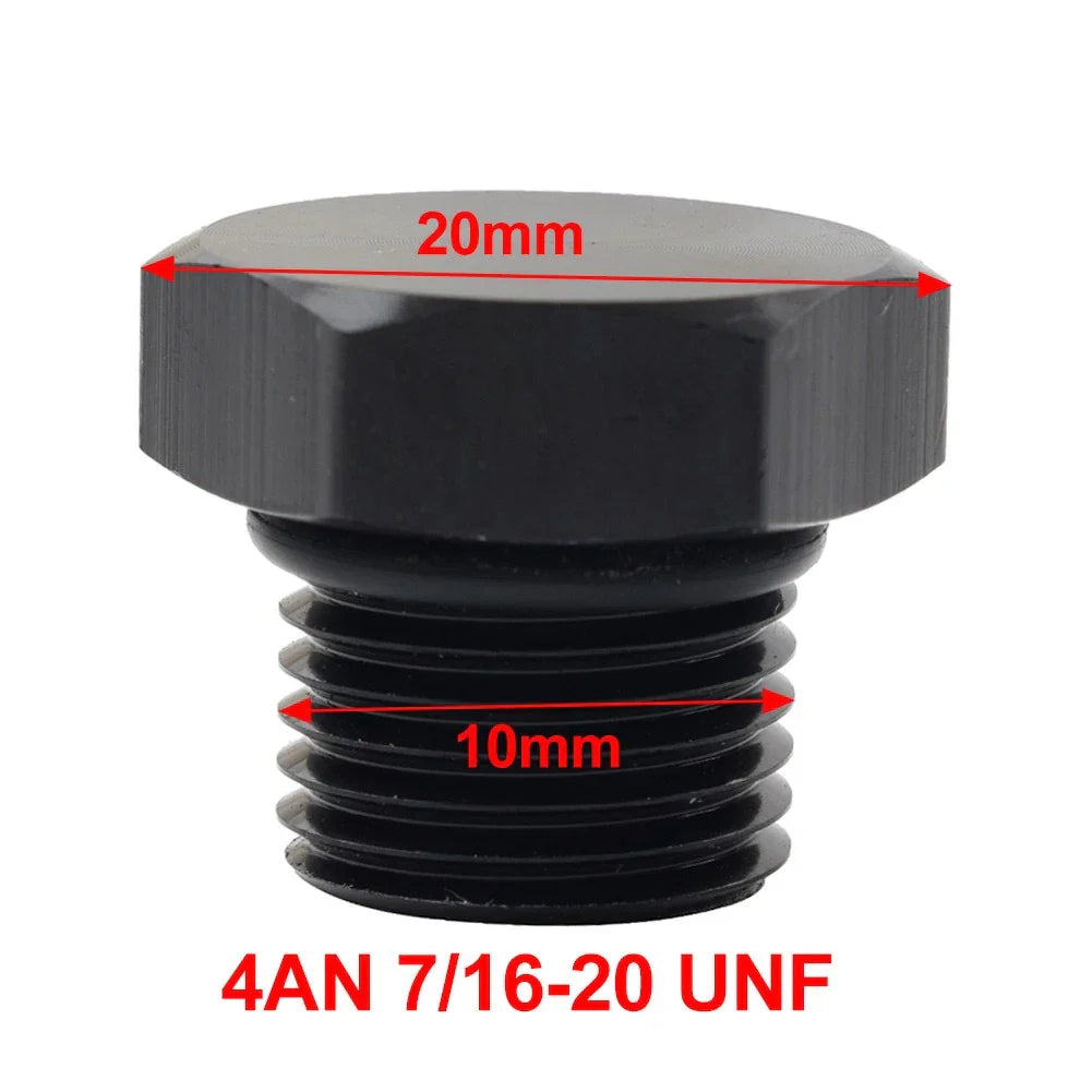 Aluminum 4AN Block Off Cap ORB Plug Male Fitting Adapters