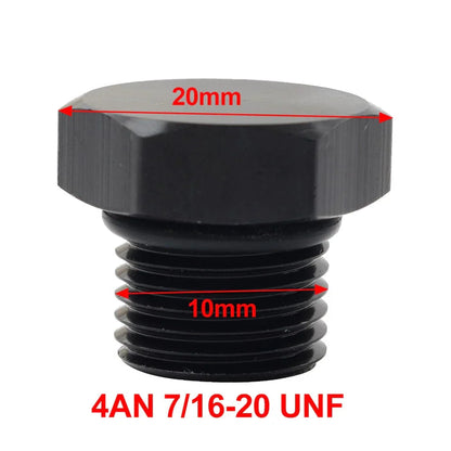Aluminum 4AN Block Off Cap ORB Plug Male Fitting Adapters