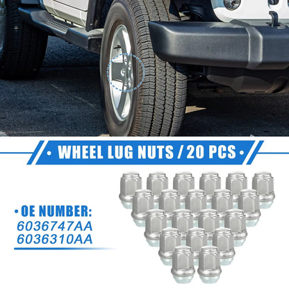 20 x Wheel Lug Nuts for Jeep Wrangler, Liberty, Dodge Challenger