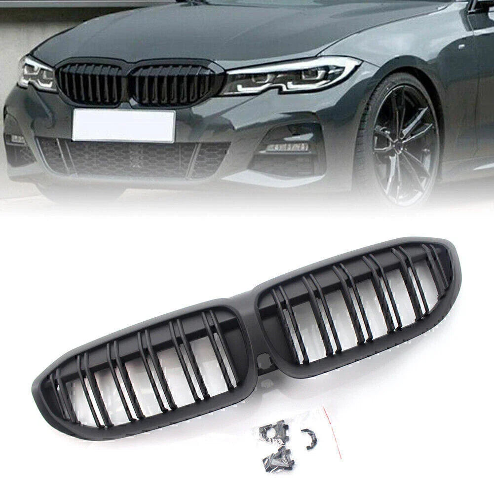 Double Slat Grill for BMW 3 Series G20 Matte Black (2019-2022)