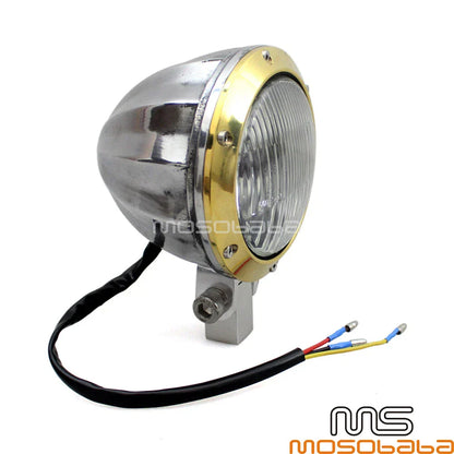 4in Halogen Headlight for Harley Cafe Racer Chopper Bobber
