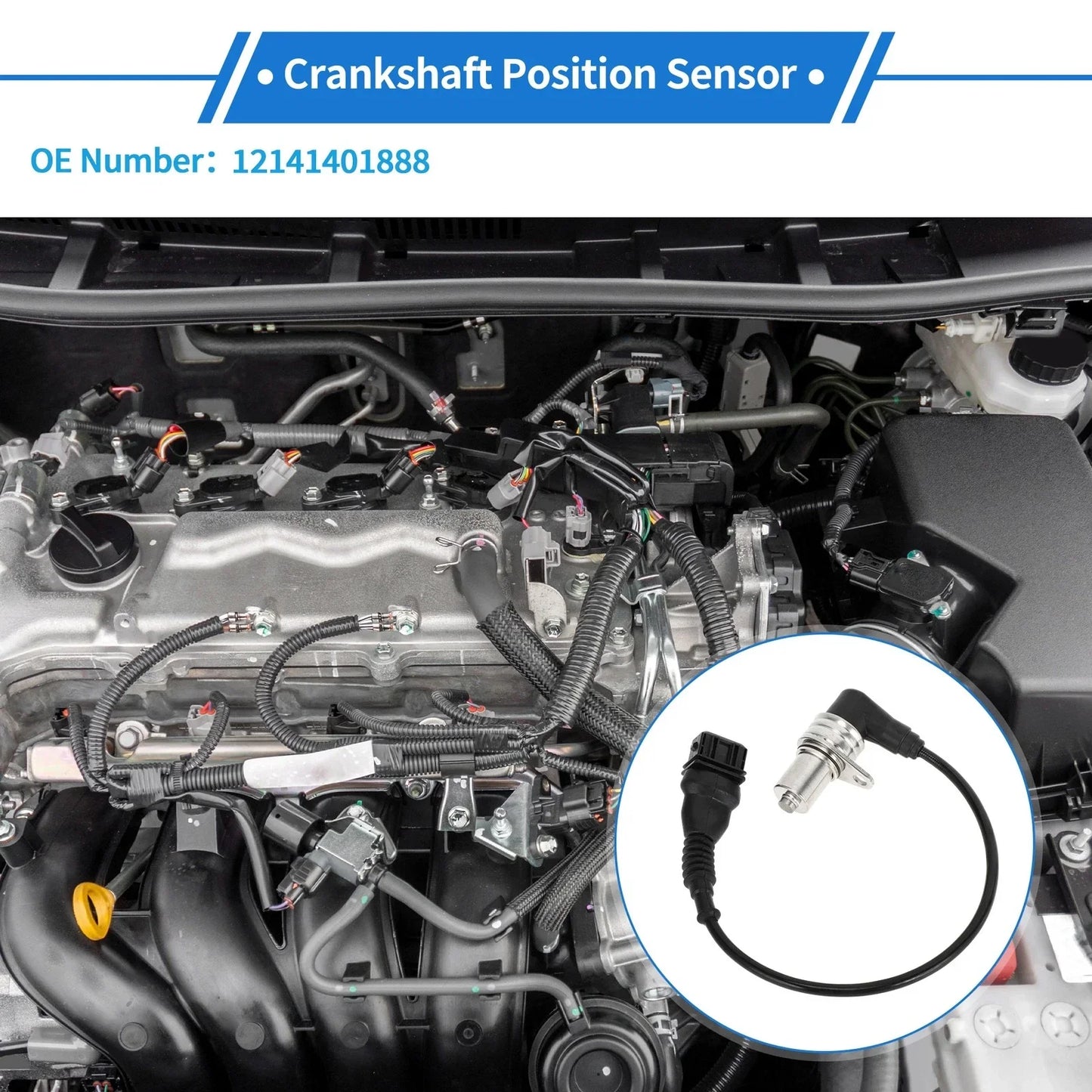 Crankshaft Position Sensor for BMW M3 (1992-1995) 1 Pc Black