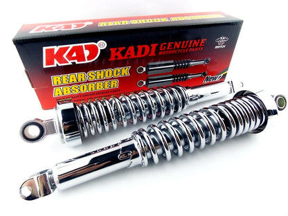 365mm Chrome Rear Shock Absorbers for Honda, Suzuki, Yamaha (Universal)