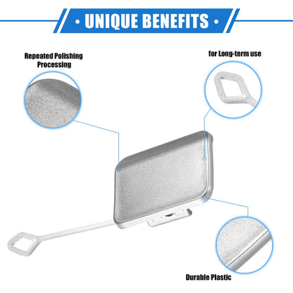 Rear Bumper Tow Hook Cap for Mercedes-Benz E350 Sedan (2010-2013) Silver Tone