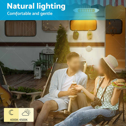 287MM Dual LED Bug Light 12/24V Amber/White Lights for Car Awning