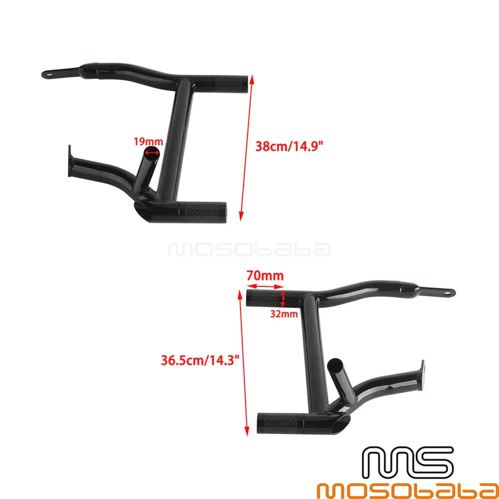 New Saddlebag Guard Crash Bar w/4 Tube Sliders for Harley Touring (2014-2023)