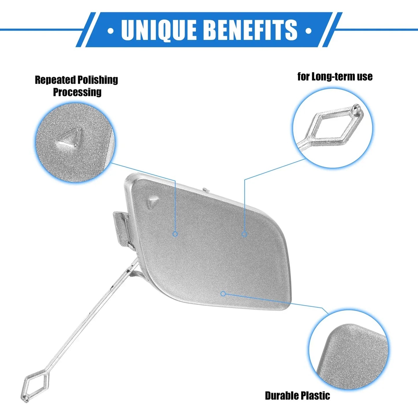 Front Bumper Tow Hook Cover for Mercedes-Benz R350 (2011-2012) Silver Tone