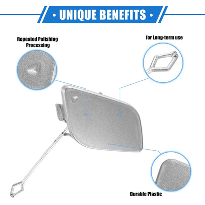 Front Bumper Tow Hook Cover for Mercedes-Benz R350 (2011-2012) Silver Tone