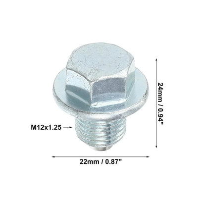 M12 x 1.25 Engine Oil Drain Plug Screws with Seal Rings for Lexus