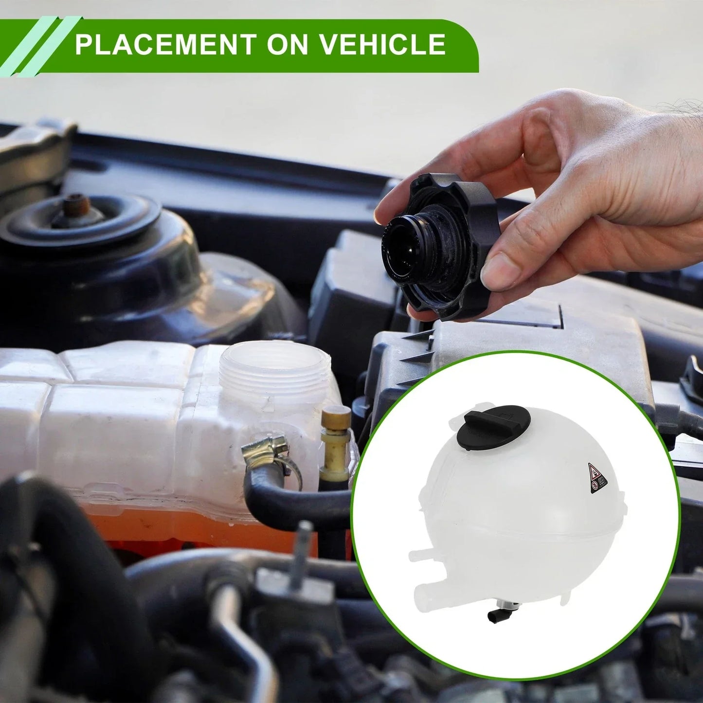 Coolant Expansion Overflow Tank with Cap for Mercedes-Benz Viano (2003-2014)