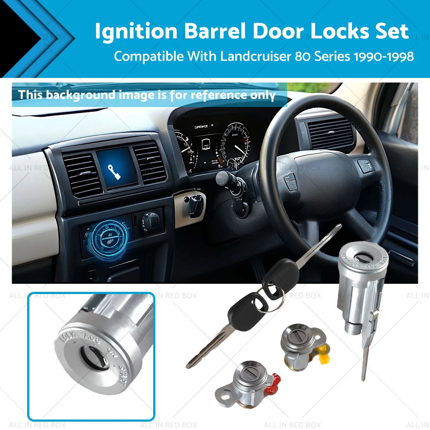 Ignition Barrel Door Locks Set for Landcruiser 80 Series (1990-1998)