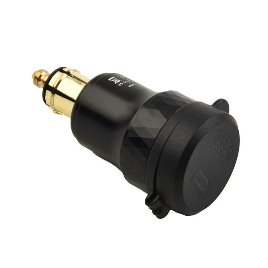 Adapter Charger USB Aluminum Alloy Black DIN Socket Model
