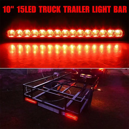 15LED Red Sealed Truck Trailer Strip Brake Tail Light Bar