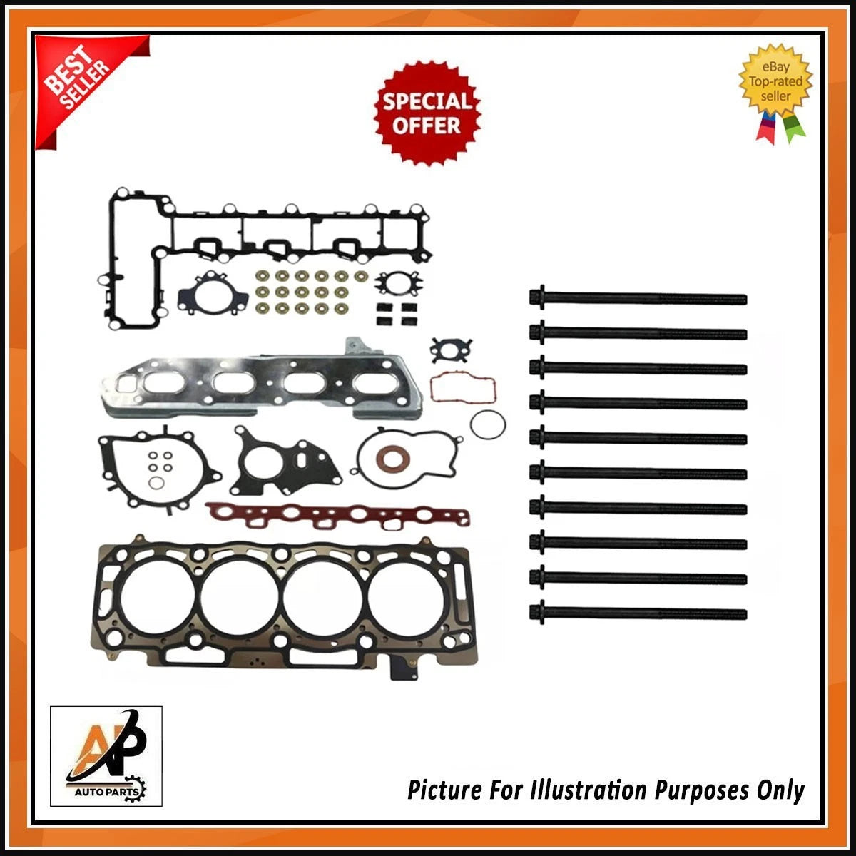 Cylinder Head Gasket Set with Bolts for Peugeot Boxer 2.0 BlueHDi (2014–2023)