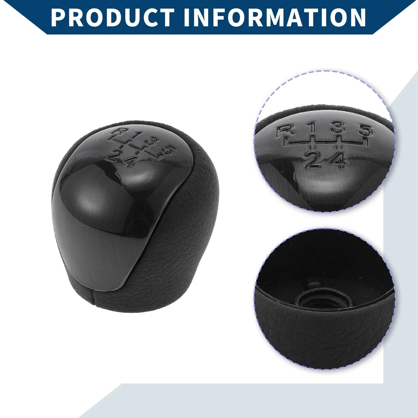 5 Speed Manual Gear Shifter Knob for Hyundai Elantra (2009-2012) Black Plastic