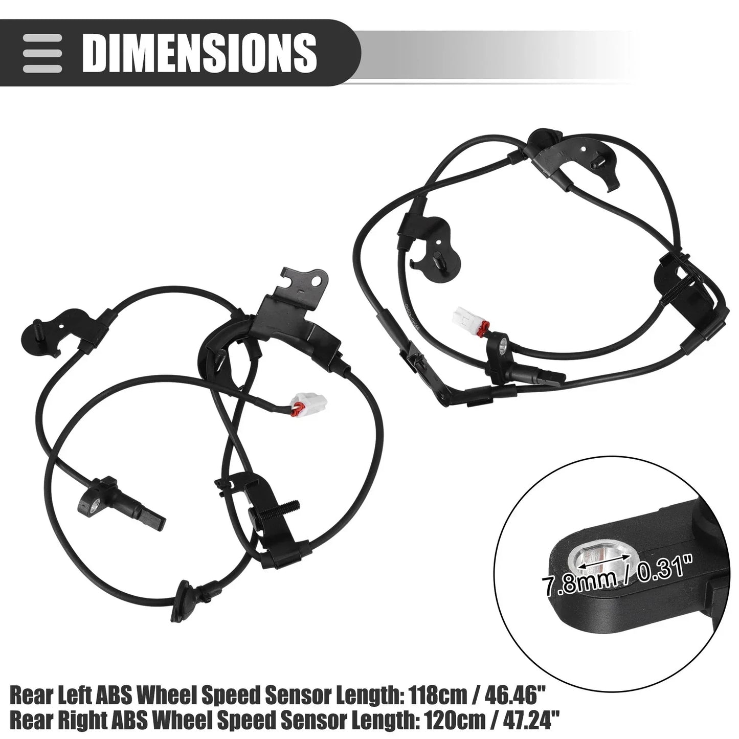 Rear Left Right ABS Wheel Speed Sensors for Lexus NX200t (2015-2018)