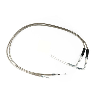 56-1/2" Stainless Steel Throttle & Idle Cables for Harley-Davidson
