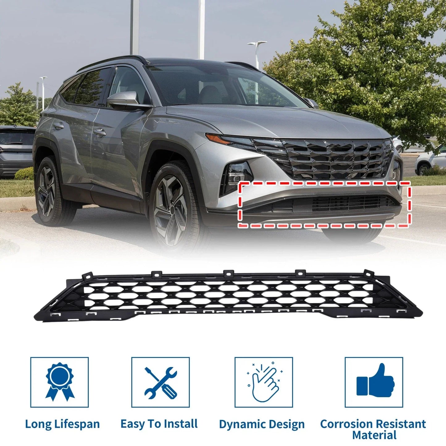 Lower Grille Front Bumper for Hyundai Tucson (2019-2021)