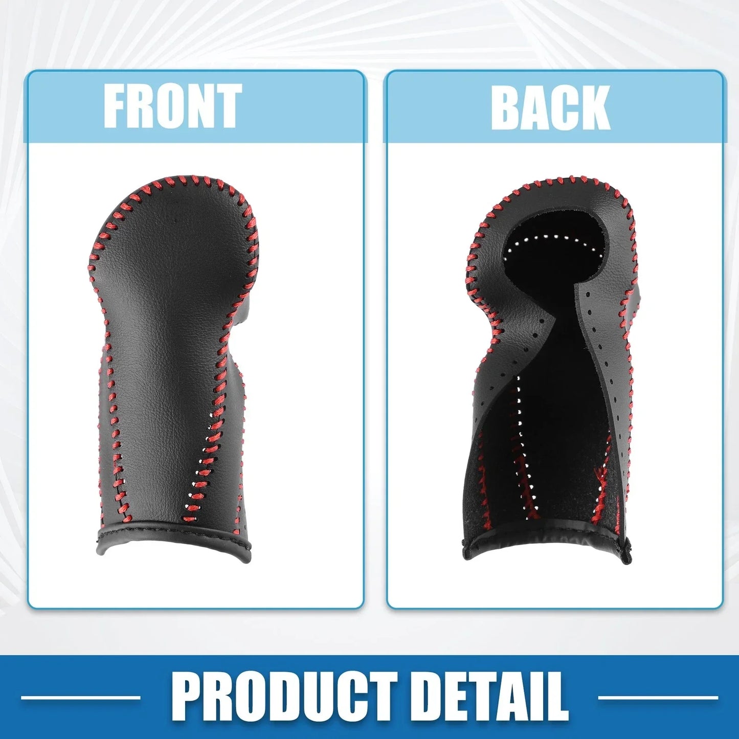 Gear Shift Lever Cover for Honda CR-V 2017-2022 Black Faux Leather Red Line