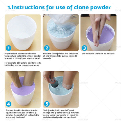 DIY Casting Kit 400g Clone Powder & 1000g Model Powder for Keepsake Hands