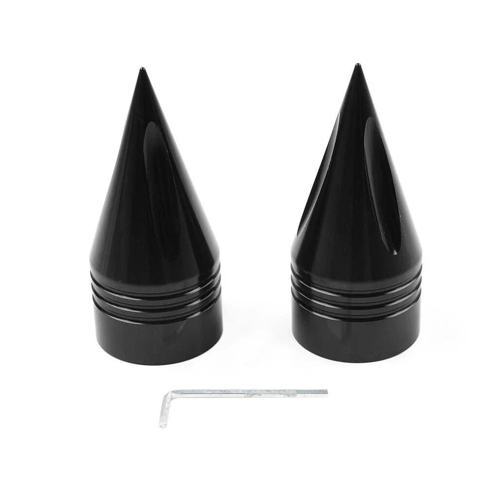 Spike Front Axle Cap Nut Covers for Harley Touring Dyna Sportster 1200